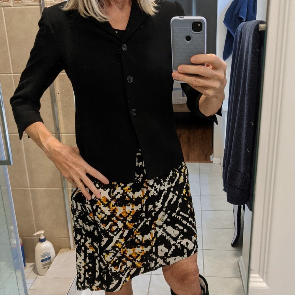 Walter Baker W118 Black Print Asymmetrical Dress M - Picture 3 of 15